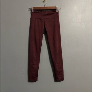 Old navy burgundy, light camo print, leggings kids medium(8)